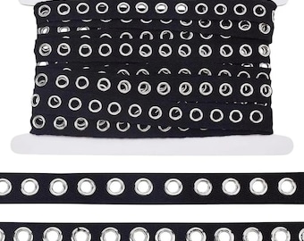 Oogjestape, 5 yards, 3/4 inch, brede stalen ringen, om zelf korset te naaien, leren trekkoord, kleding, schoenen, naaibenodigdheden