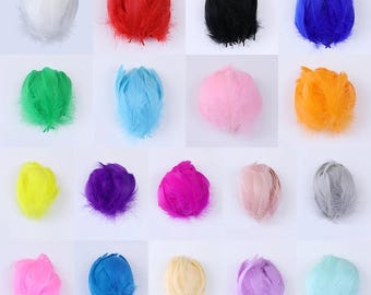 Colorful Goose Feathers, 5-12cm 100pcs, Natural Feathers for DIY Craft Projects, Wedding Decorations, Dreamcatchers, and Handmade Design