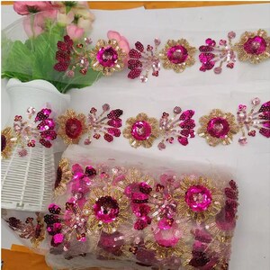 Sunflower Pailletten, 1 Meter, 6 cm, Princess Style, für Kleidungapplika, Kopfbedeckung, Taschenonlay, Home Decor, DIY Craft Accessoires