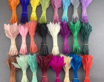Colorful Stripped Goose Feathers 100 pcs 12–18cm Soft Plumes for Crafts, Dreamcatchers, Vibrant Versatile Jewelry Making, DIY Art Projects