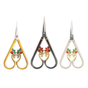 Steel Sewing Scissor, Sharp Blade, Flower Handle for DIY Craft Projects, Cutting Thread, Trimming Paper Pattern, Needlework, Embroidery Tool