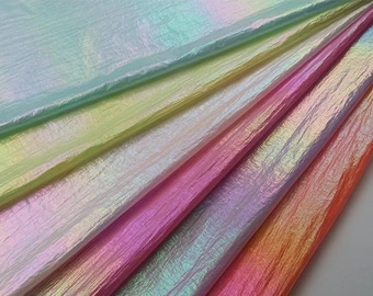 Iridescent Nylon Fabric, 100cmX150cm, Soft and Waterproof, Elegant Overlay for Garments, Event Decorations, DIY Craft Projects, Sewing Used