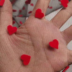 Tela de malla suave, estampado de corazones, 1 yarda, tela transpirable para proyectos de manualidades, confección de vestidos de novia y enaguas.