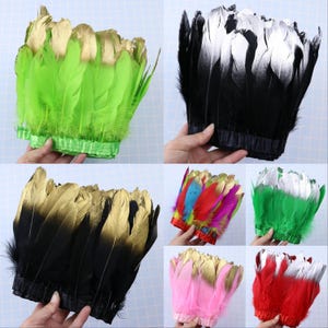 Natural Goose Feather Trim Ribbon, 1 Meter, for Decoration, Wedding Dresses, Party Clothing, Sewing Accessories, DIY Craft Projects Plumes