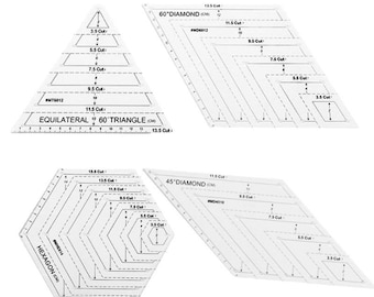 Acrylic Triangle and Hexagon Patchwork Ruler, Accurate Measuring Template, for Making Craft, Cutting Tool, Quilting, Dressmaking Supplies
