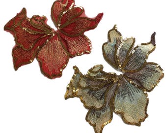 Embroidery Flower Patch, Floral Applique Embellishment for Clothing, Fashion Costume, Bags, Jackets, Hats Decoration, Sewing Accessories