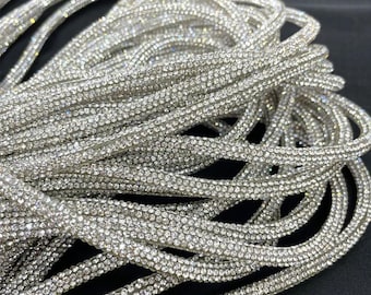 Rhinestones Hose Cord, 2/5 Meters, Strong, Flexible Rope for DIY Craft, Dance Costume, Wedding Dress, Shoes Drawstring, Trimming Accessories