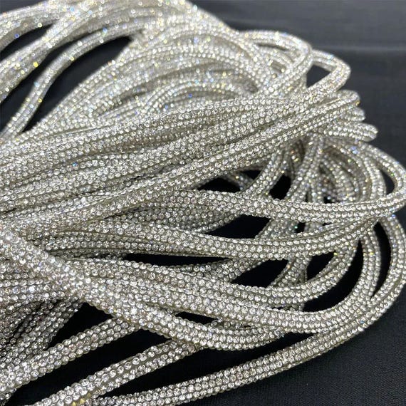 Rhinestones Hose Cord, 2/5 Meters, Strong, Flexible Rope for DIY Craft, Dance Costume, Wedding Dress, Shoes Drawstring, Trimming Accessories