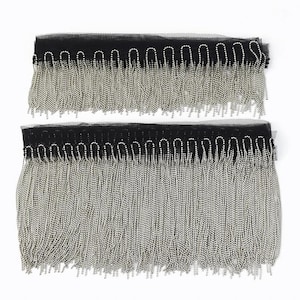 Metal Beads Chain Tassels Fringe, 1-2 Yards, Decorative Hanging Embellishment for Costumes, Dresses, Curtains, DIY Crafts, Jewelry Making