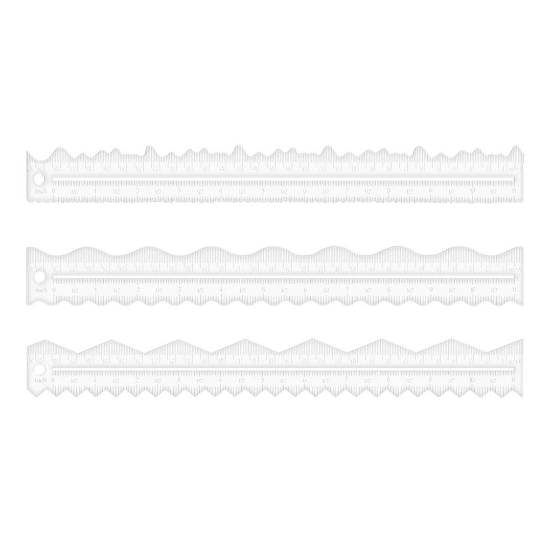 Ripping Ruler Wave Tear Ruler, 3/6pcs, Transparent Acrylic Decorative Edge Ripping ...