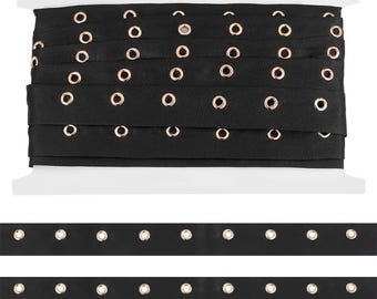 Grommet Eyelet Tape with Metal Rings,  5 Yards, for DIY Sewing Corset, Leather Drawstring Craft, Clothing, Shoes, Curtains, Sewing Accessory