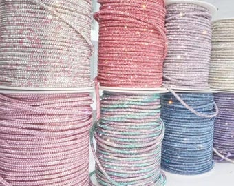 Glass Rhinestone Cord, 5 Yards, Flexible Rope for DIY Craft Project, Dance Costume, Wedding Dress, Shoes Drawstring, Trimming Accessories