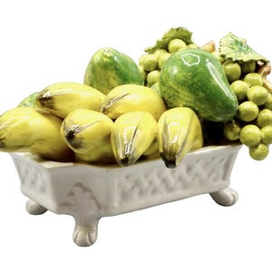 Vintage Italian Ceramic Fruit Basket Centerpiece