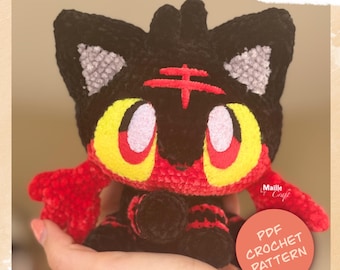 Little Flame Cat - Amigurumi Digital Crochet Pattern - PDF - English