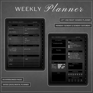 Digital Weekly Planner 2025, iPad & Android Planner, GoodNotes Planner, Digital Calendar, Daily, Weekly, Monthly Journal, iPad Planner