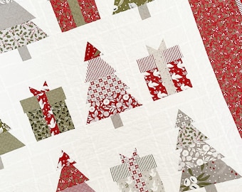 Modèle de courtepointe d’arbres de Noël et de cadeaux | Souhaits de Noël | PDF | Le panier à motifs | Margot Languedoc Designs