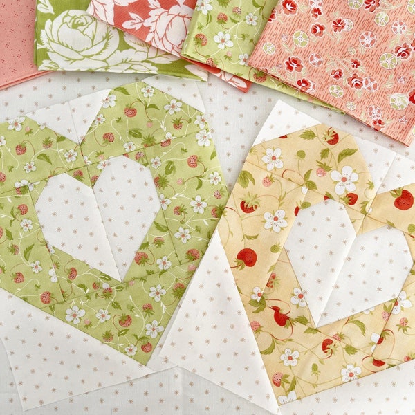 Heart Quilt Pattern | Falling in Love Quilt Pattern PDF | The Pattern Basket - Margot Languedoc Designs
