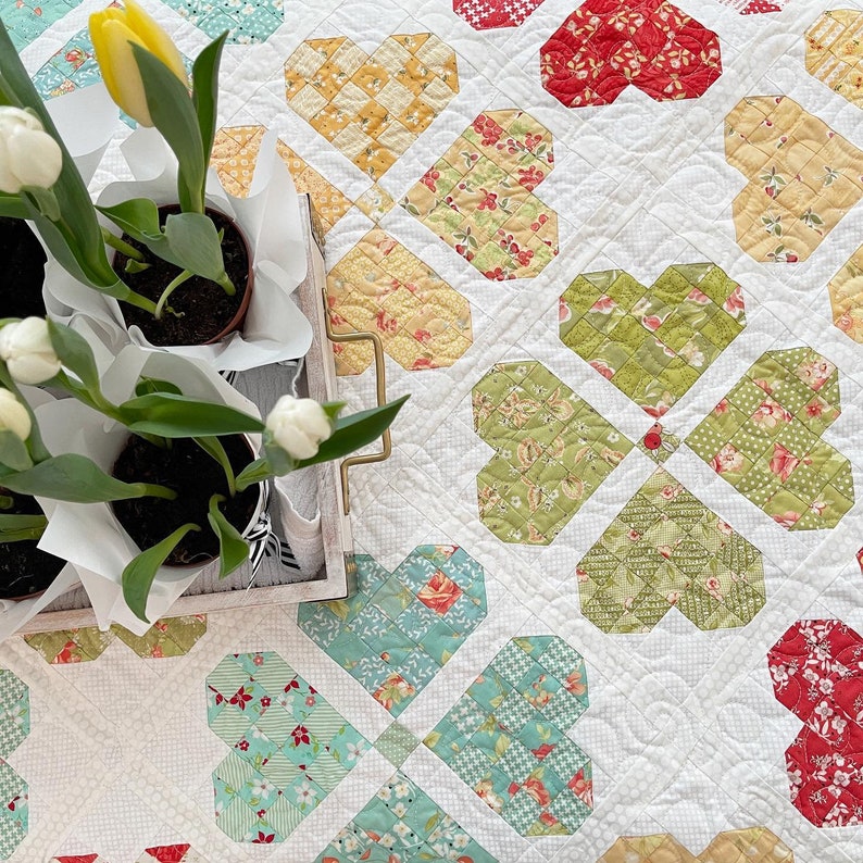 Woven Hearts Quilt Pattern PDF The Pattern Basket image 1