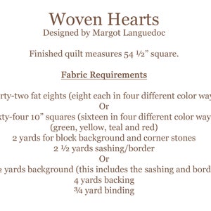 Woven Hearts Quilt Pattern PDF The Pattern Basket image 2