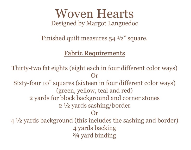 Woven Hearts Quilt Pattern PDF The Pattern Basket image 2