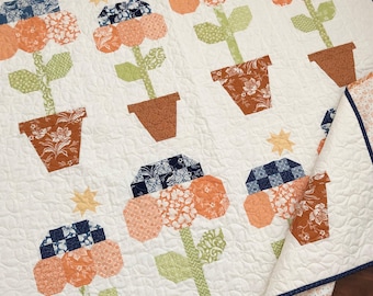 Jesienne kwiaty | Wzór na kołdrę z kwiatami w formacie PDF | The Pattern Basket