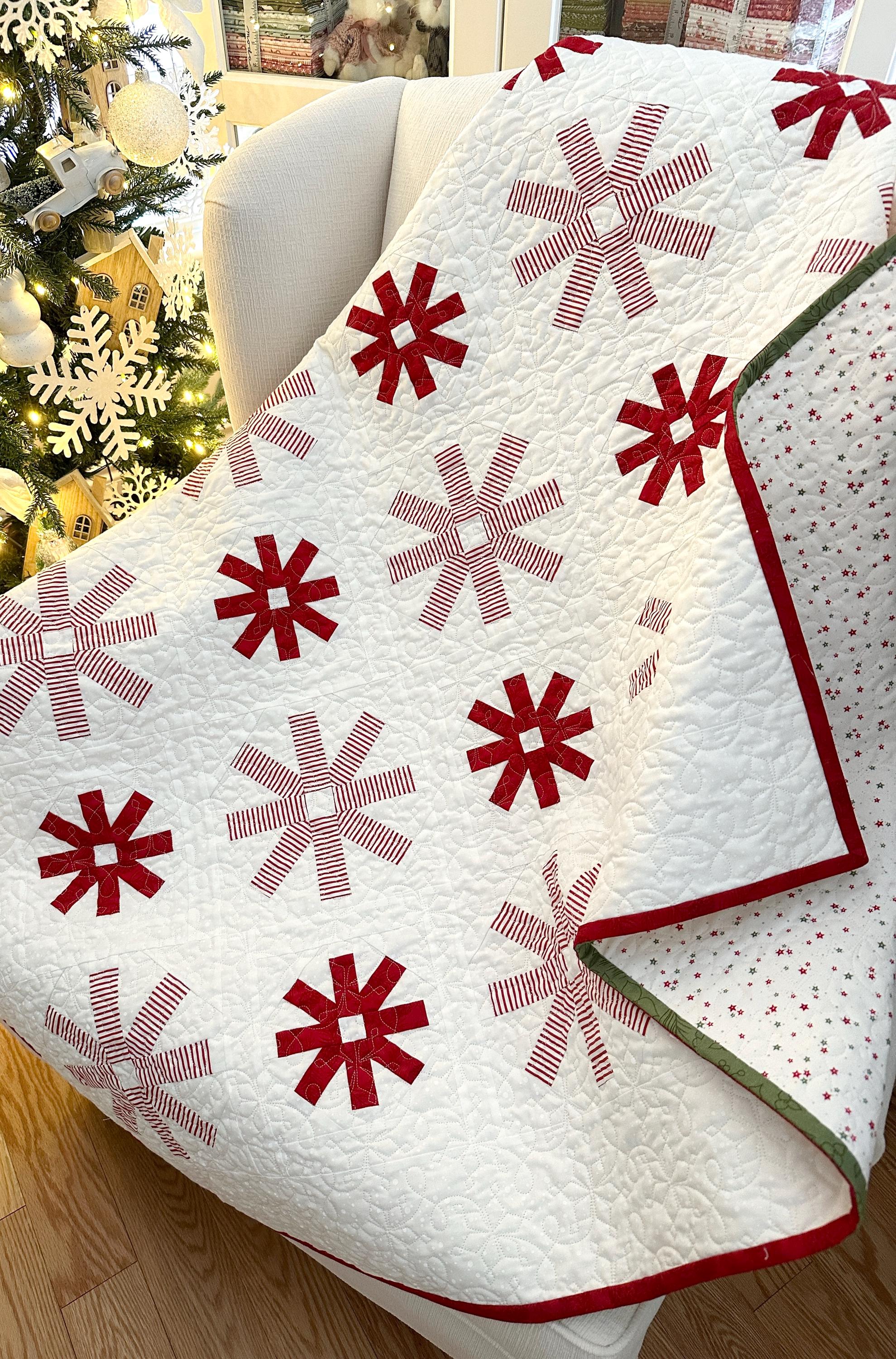 Peppermint Snowflakes | PDF Quilt Pattern | the Pattern Basket - Etsy