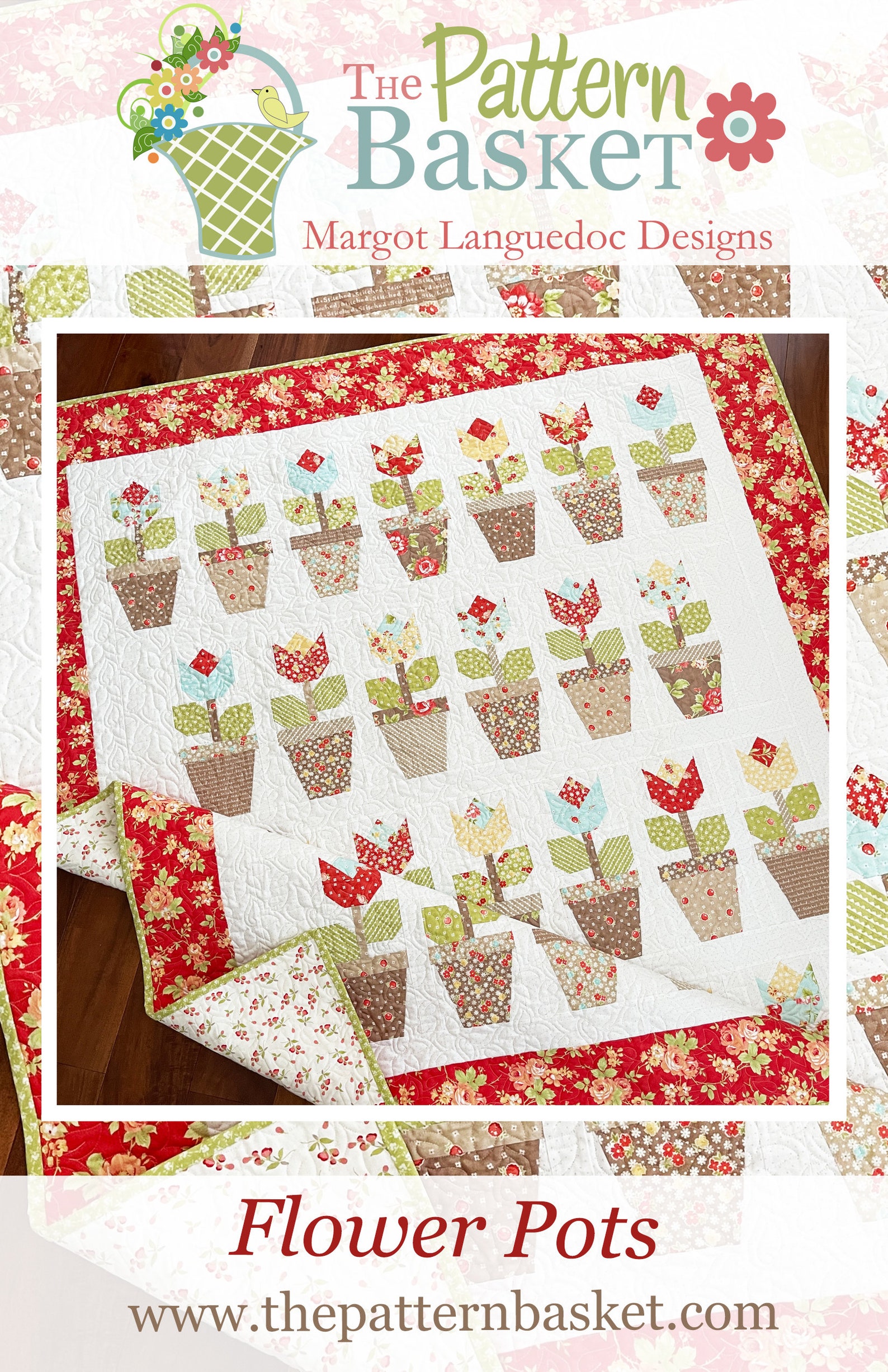 Flower Pots Quilt Pattern PDF the Pattern Basket Etsy