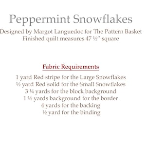 Peppermint Snowflakes | PDF Quilt Pattern | the Pattern Basket - Etsy