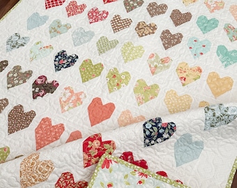 Sweethearts | Heart Quilt Pattern PDF | The Pattern Basket