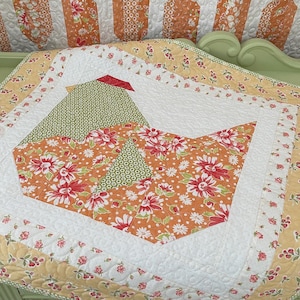 Modello trapunta gallina / Topper per tavolo impilabile PDF / Il modello del cestino - Disegni Margot Languedoc