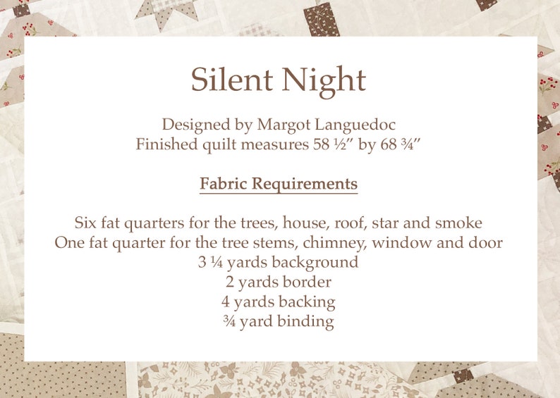 Silent Night Quilt Pattern PDF The Pattern Basket image 5