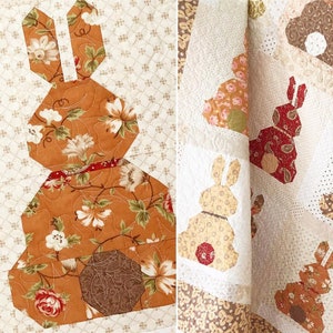 Bunny Rabbit Quilt Pattern Country Bunnies Quilt Pattern PDF The Pattern Basket Margot Languedoc Designs image 6