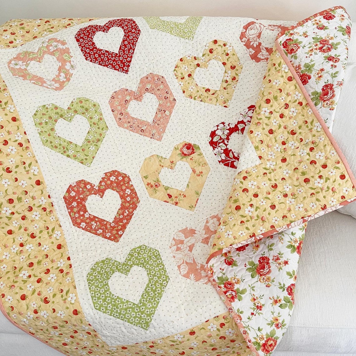 Falling in Love Quilt Pattern PDF The Pattern Basket Etsy