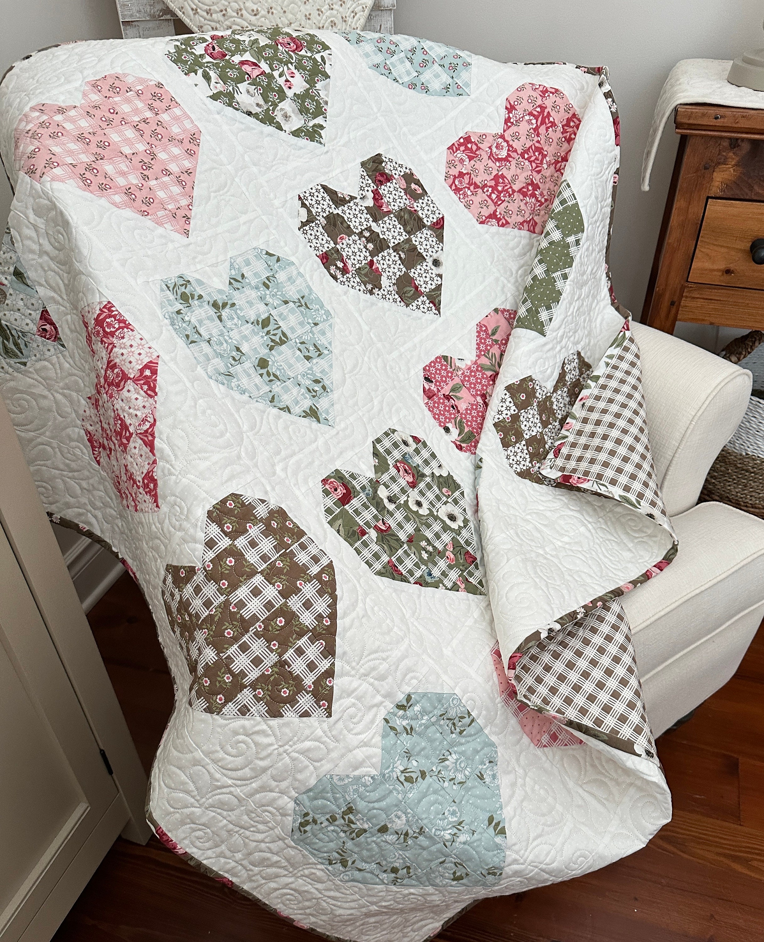 Double Date | Heart Quilt Pattern | PDF the Pattern Basket - Etsy