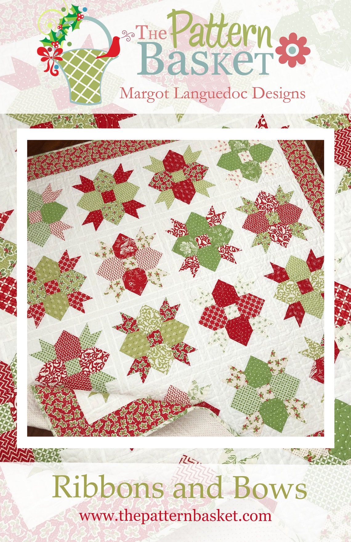 Ribbons and Bows Quilt Pattern PDF the Pattern Basket Etsy Canada