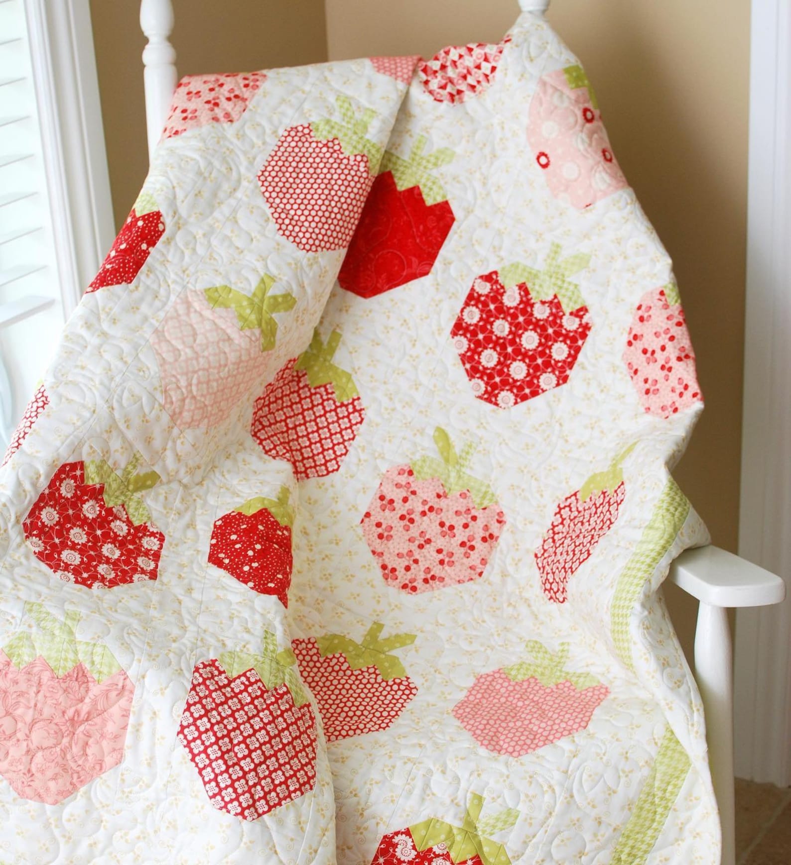 Strawberry Social Quilt Pattern PDF the Pattern Basket Etsy