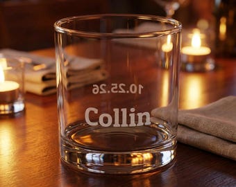 Grawerowana szklanka do whisky Groomsman 10,5 uncji, spersonalizowane imię, spersonalizowane akcesoria barmańskie