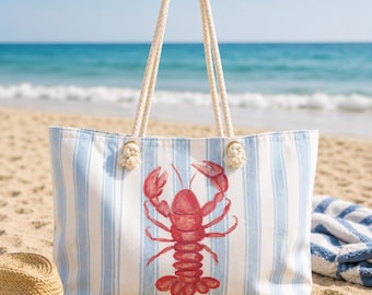 Sommer Hummer Weekender Tasche, Strandtasche | Nautische Hummer Reisetasche