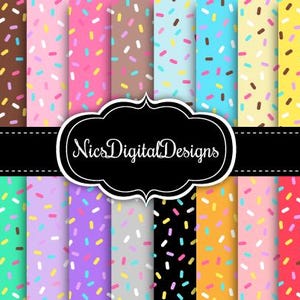Peut inclure: Un ensemble de 16 motifs de papier numérique avec un design de pépites colorées. Les motifs sont parfaits pour le scrapbooking, la fabrication de cartes et autres projets d'artisanat.