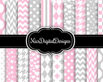 2 Tone Colours in Pink and Grey for Commercial Use (9B no 1)