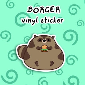 autocollant raton laveur | Borger | Mat ou brillant | Découpe | Résistant à l'eau | Vinyle laminé | Agenda, sticker pour ordinateur portable