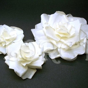 Snow Bride Ivory Rose Wedding Dress Pin Large Bridal Hair Flower image 5