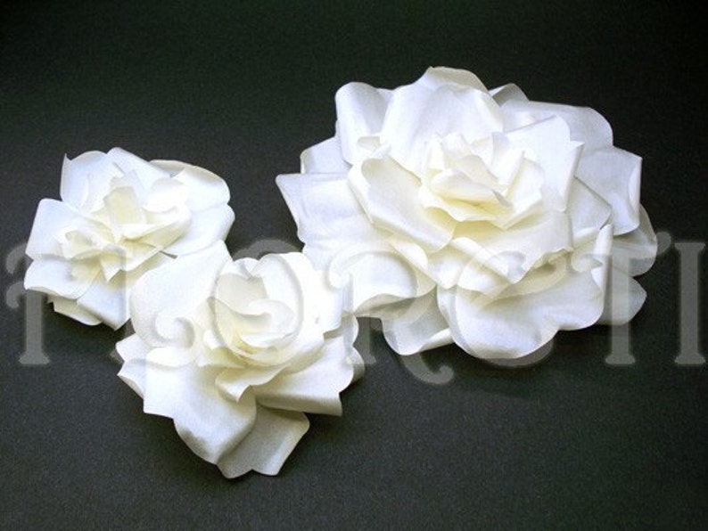 Snow Bride Ivory Rose Wedding Dress Pin Large Bridal Hair Flower image 5