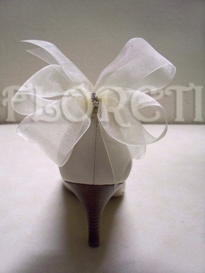 Bridal Organdy Black Bow Shoe Clips W Swarovski Rhinestones Etsy