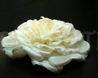 Bridal Large Ivory Morning Star Silk Rose Hair Clip Veil Accessory Large Wedding Hair Flower