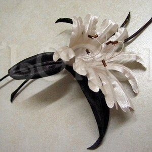 Couture novia flor tropical pelo clip exótico vainilla orquídea velo accesorio