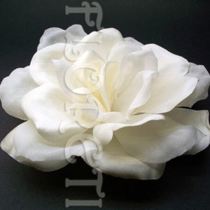 Couture Light Ivory Rose Shagane Wedding Hair Flower Accessory Bridal Hair Flower Designer Headwear, Wedding Hat Pin, Royal Ascot Hat Flower