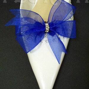 Something Blue Bridal Shoe Clips Organdy Bow Sheer Accessories w/Crystals