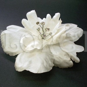 Blanco novia tropical clip de pelo hecho a mano grande seda Hibiscus accesorio de pelo