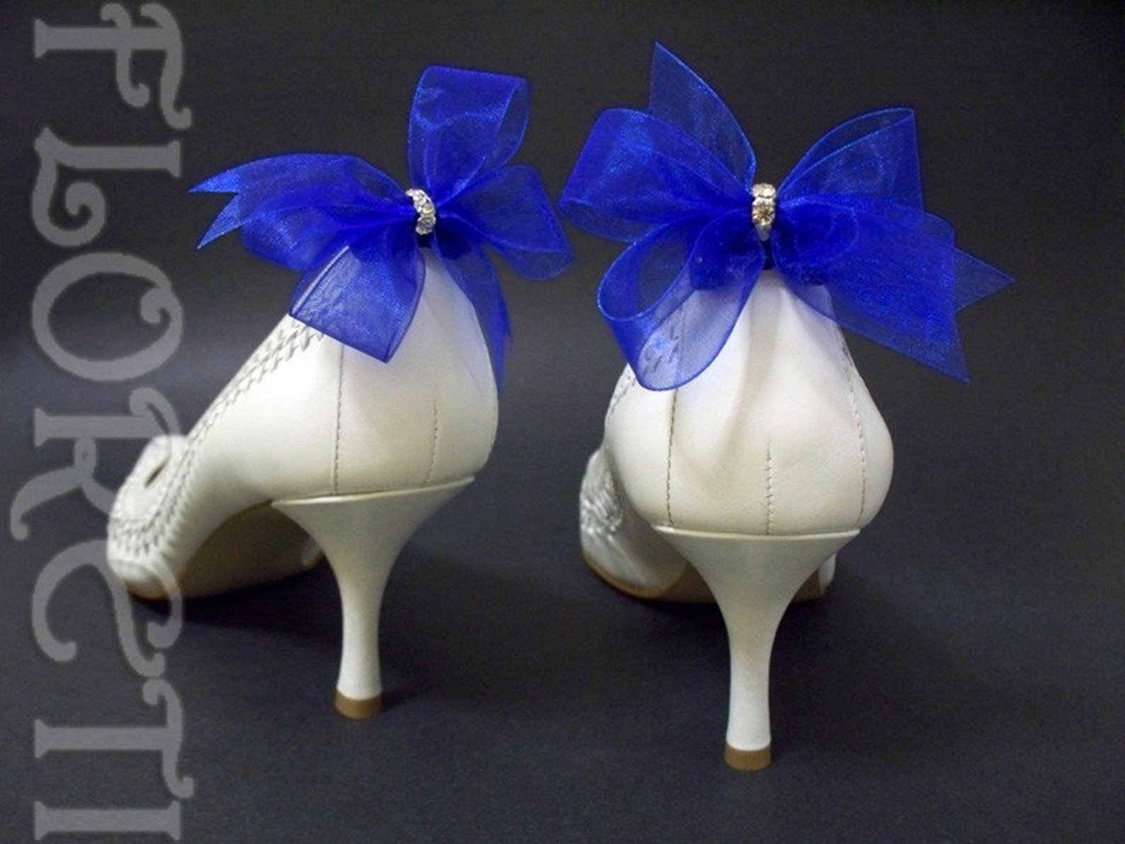 Something Blue Bridal Shoe Clips Organdy Bow Sheer Accessories Etsy
